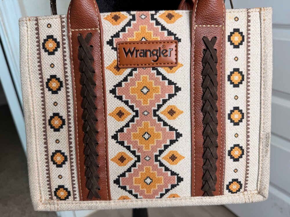 Wrangler Brand Beige & Brown Aztec Pattern Tote Bag